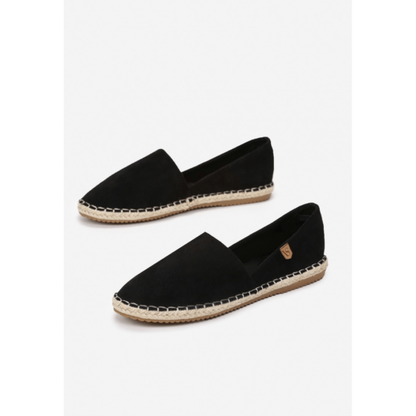 Espadryle-esc-8455-1 black-Czarny