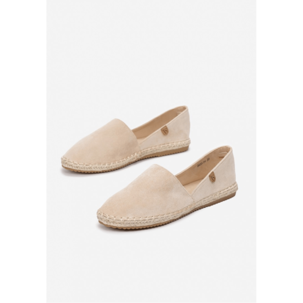 Espadryle-esc-8455-14 beige-Beżowy