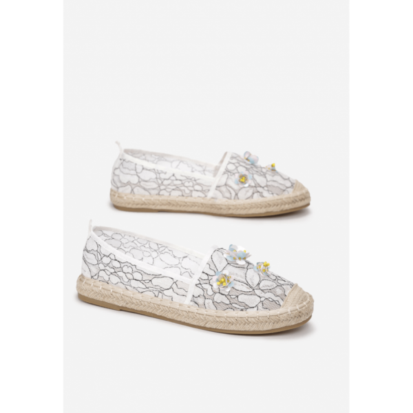 Espadryle-esc-7252-41 white-Biały