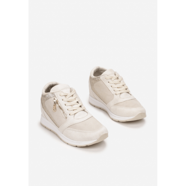 Sneakersy-esc-8368-14 beige-Beżowy