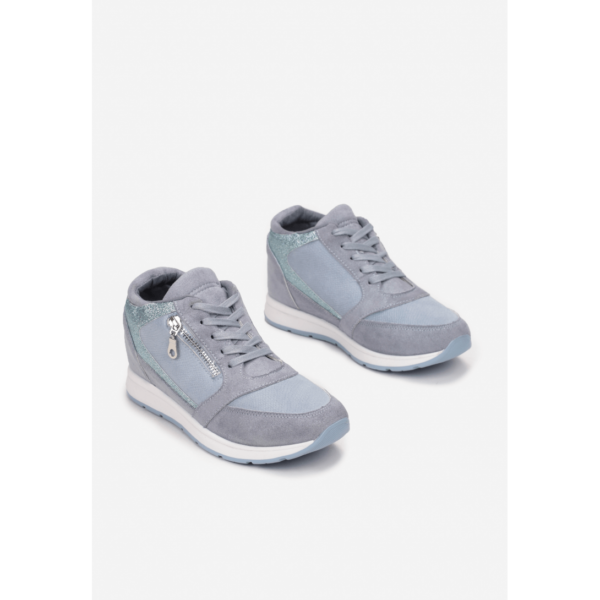 Sneakersy-esc-8368-11 blue-Niebieski